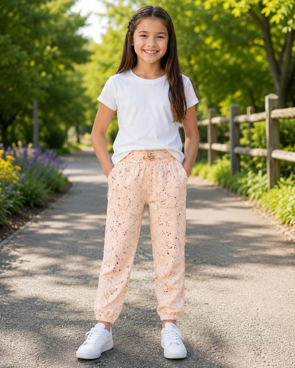 Athleta Girl Warm Up 2.0 Jogger Girls Medium 8-10 Speckled NWT Soft Lounge